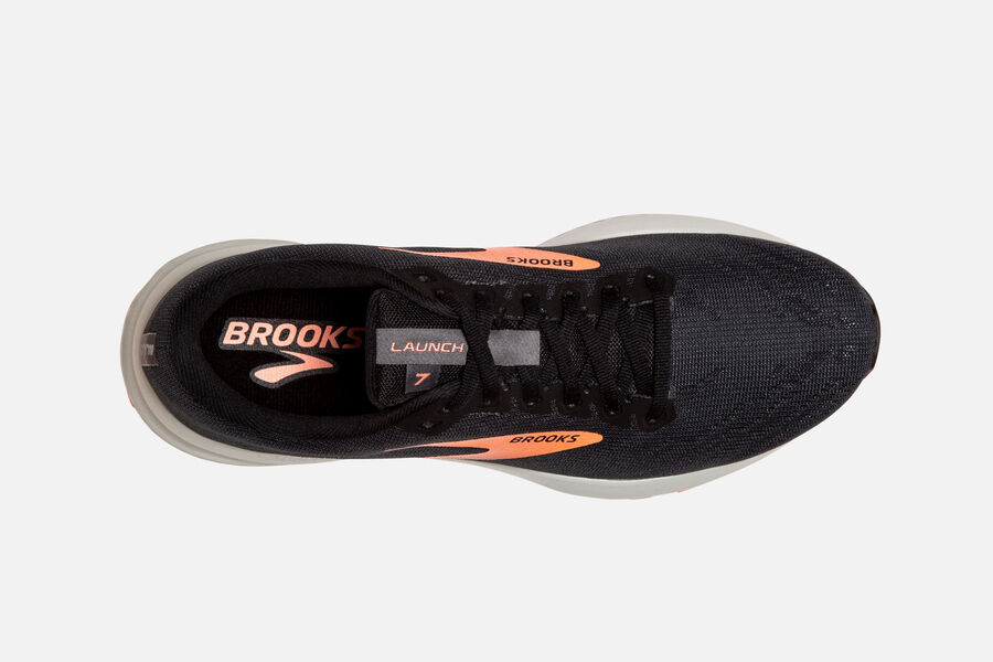 Brooks Launch 7 Road Running Shoes Womens Black/Orange 239164-FCE